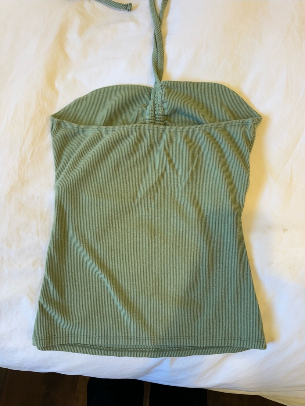 Sage Green Ribbed Halter Tank - Picture 2 of 2